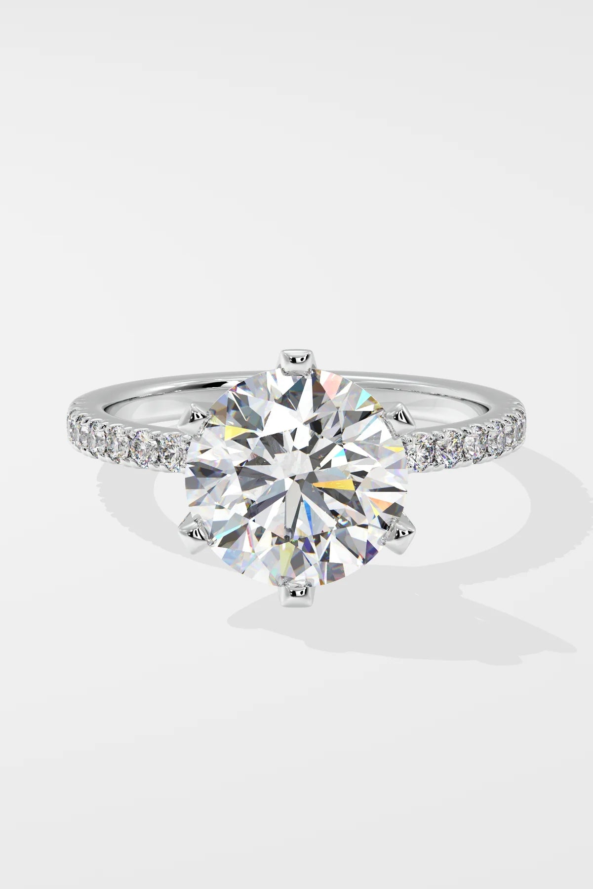 3 ct Solitaire Crown Ring
